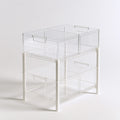 Organizer modulare in plastica a due livelli, colore grigio