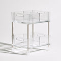 Organizer modulare in plastica a due livelli, colore grigio