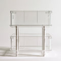 Organizer modulare in plastica a due livelli, colore grigio