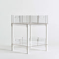 Organizer modulare in plastica a due livelli, colore grigio